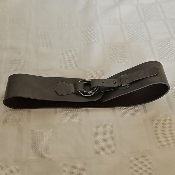 Olsen Europe Vintage Leather Buckle Belt 4 Army Green - Picture 2 of 16